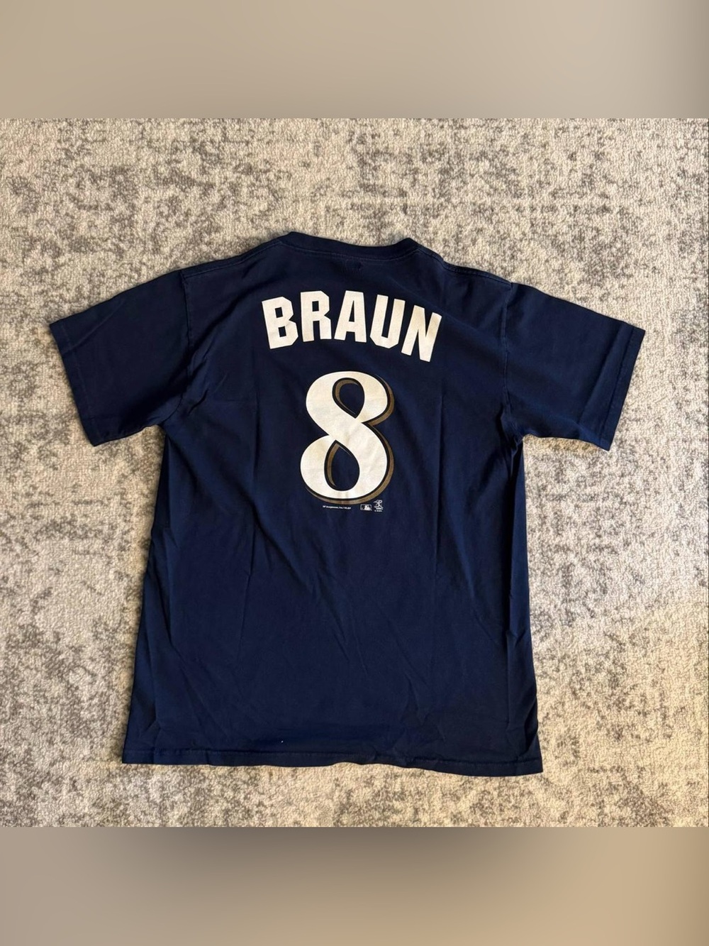 MLB Milwaukee Brewers Ryan Braun Navy Jersey Tee Shirt Size Medium